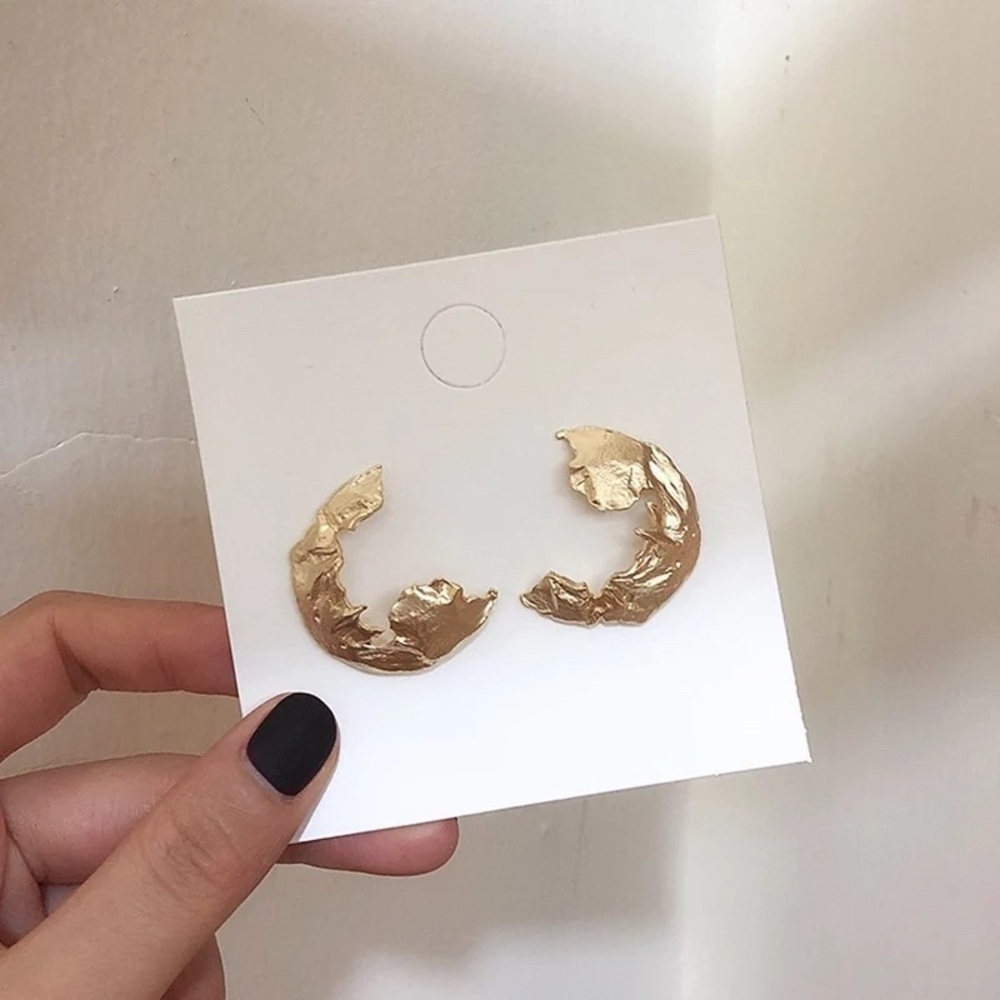 Bent Metal Half Hoop Earrings